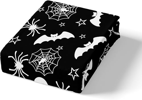 Vista 78 de Juego de sábanas bajeras con bonito diseño de gato negro para niños y niñas, diseño de dibujos animados de Halloween, gato, animales, sábanas