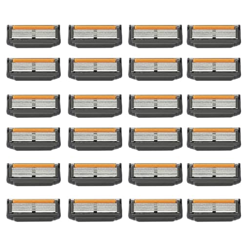 Evapure 24PCS Razor Blades for Men Compatible with Gillette Fus5, 5-Layer Shaving Cartridges, Designed to Deliver an Ultra-Close, Smooth & Comfortable Shave, Colour May Vary.