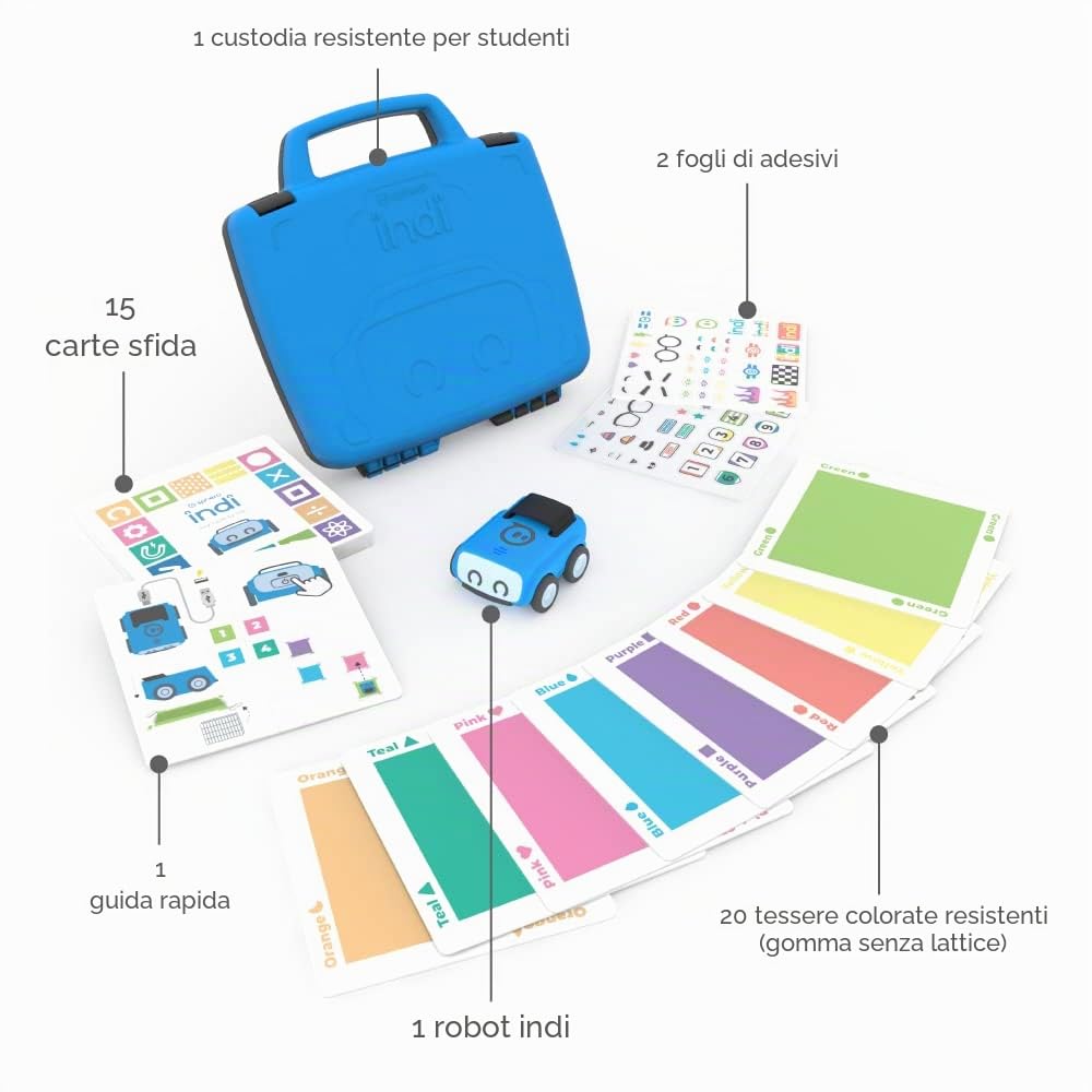 Sphero indi Student Kit - Robot programmabile per bambini, codifica e robotica con curriculum STEAM, apprendimento controllato da app e gioco interattivo