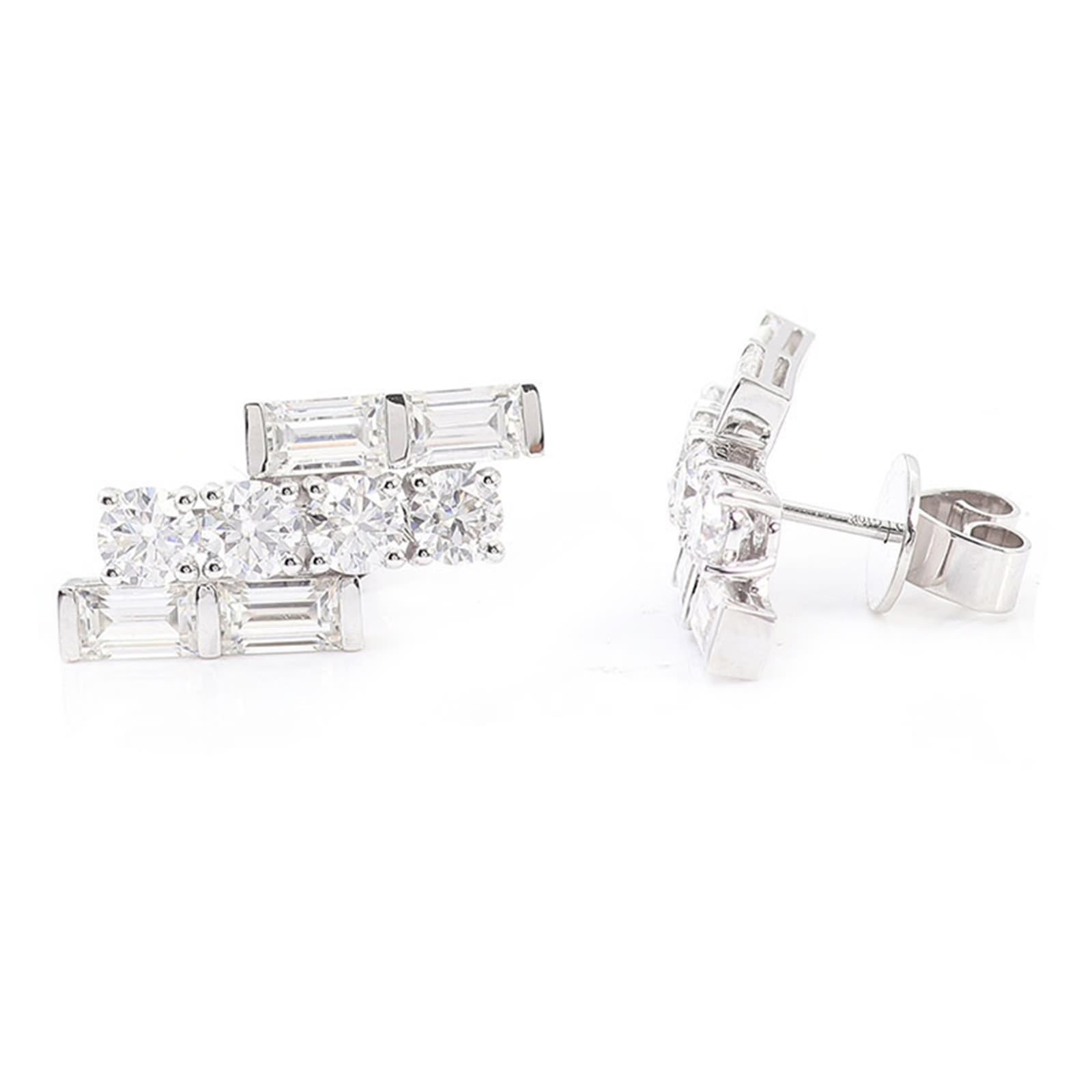 Epinki 18K/ 14K/ 9K Ohrstecker Echt Schmuck, Klassiker Ohrringe mit Moissanit, Au750 Gold Ohrstecker Damen Vintage