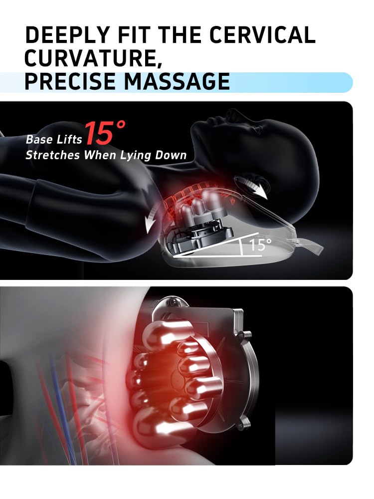 Kabelloses Nacken- und Schultermassagegerät mit Wärme | Kabelloses 20-Knoten-3D-Shiatsu-Massagegerät mit Wärme, wiederaufladbar für 12-15 Anwendungen, tragbar für Zuhause & Büro