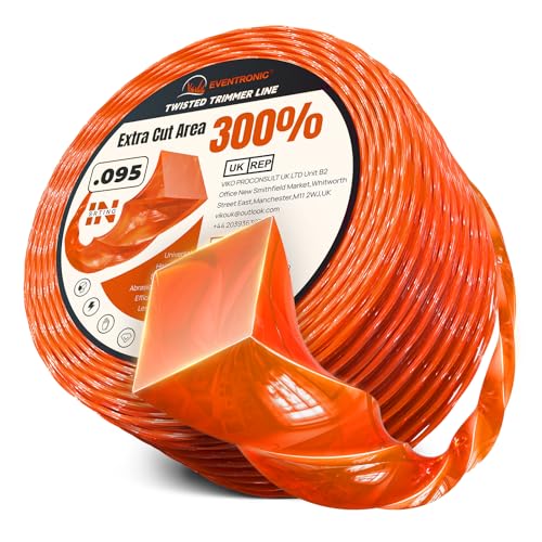 Eventronic .095' Weed Eater String, 600FT Heavy Duty String Trimmer Line, Twisted Square Weed Wacker...