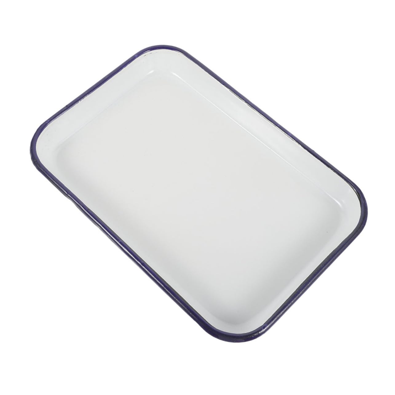 Plat au four rectangulaire en émail blanc résistant pour barbecue