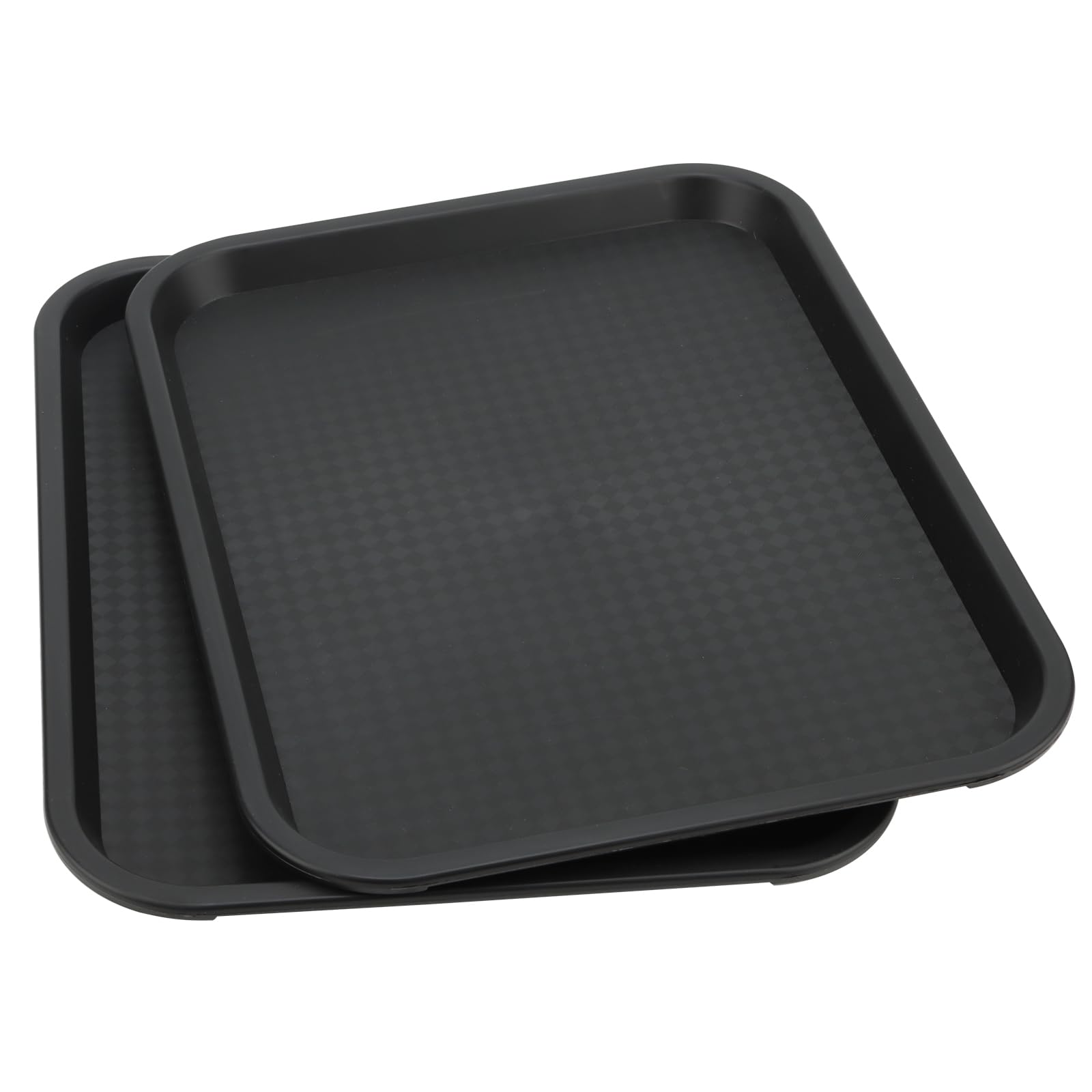 Lot De 5 Plateaux De Service Noirs 40x30 Cm | Plastique Alimentaire | Antidérapant Et Léger | Idéal Restaurant