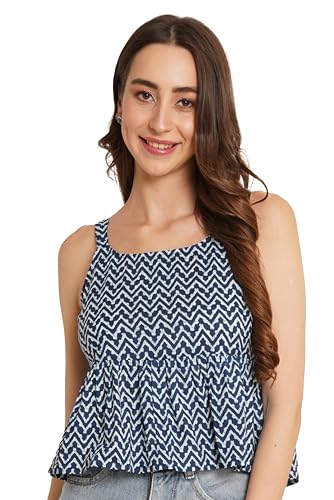 Image of COTLAND Fashions Designer Pre-Shrunk Cotton Peplum Top for Women