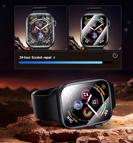 Image of MAGIC JOHN 2 Pack for Apple Watch Series SE /6 /5 /4 44MM Screen Protector, TPU Film for iWatch Series SE /6 /5 /4, HD Transparent, Anti Scratch, Bubble Free