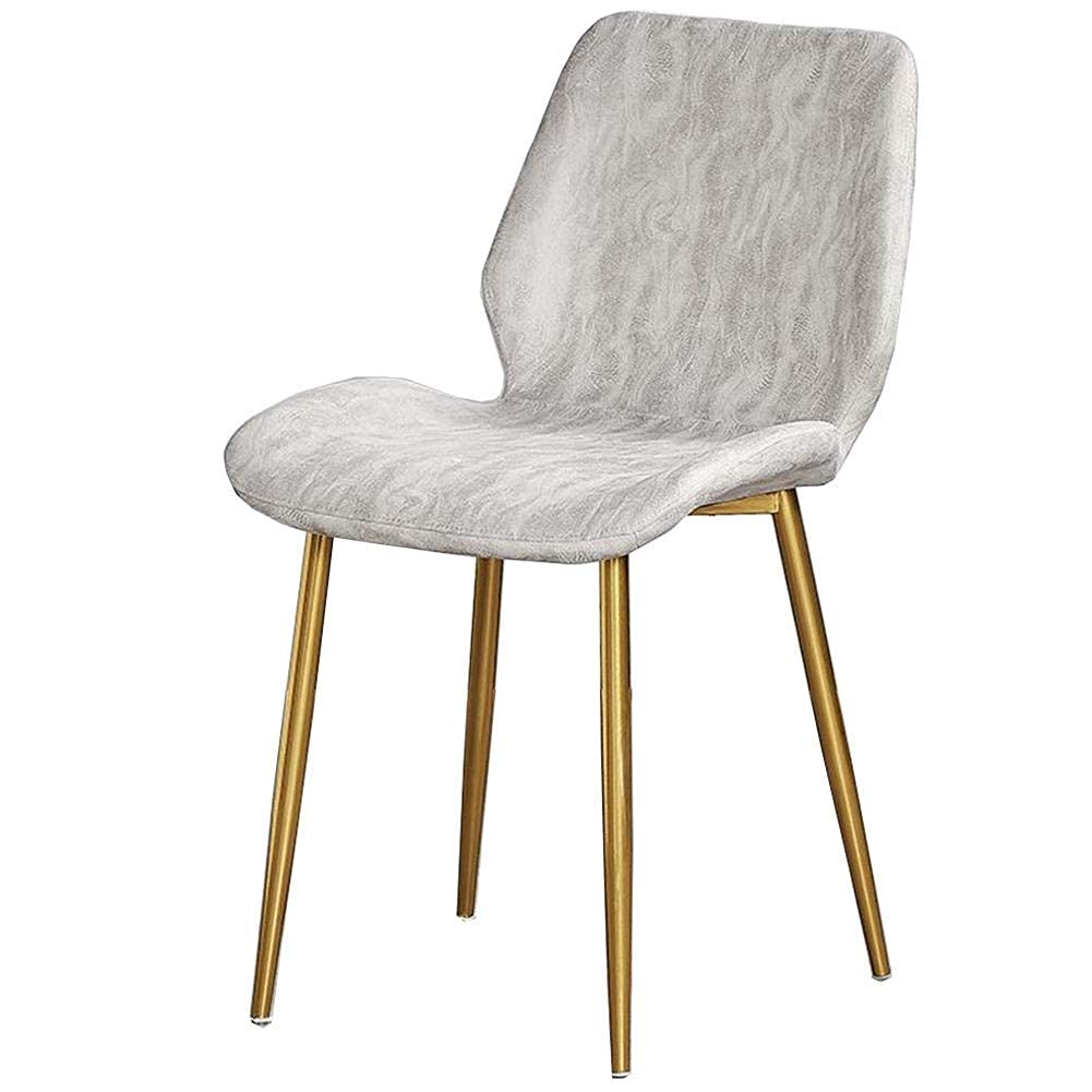 NZDY Silla de Comedor Piernas de Metal Silla de Mesa de Respaldo Pu Cojín Maquillaje Silla Restaurante Recepción Silla Antideslizante Asamblea,Blanco,Piernas Doradas