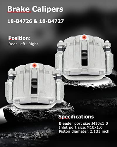 Image of cciyu Rear Left + Right Brake Calipers With Bracket 18-B4726 18-B4727 For Cadillac 2000-2002,For Chevrolet 1999-2005,For GMC 1999-2005 (2PCS)