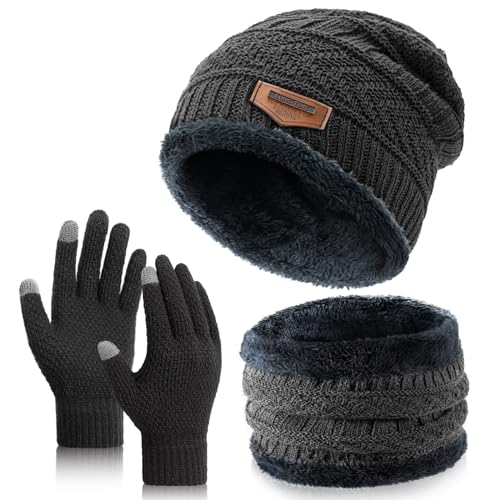 39% Off Winter Beanie, Scarf & Touchscreen Gloves Set