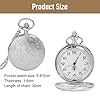 Vicloon Modern Quartz Pocket Watch With Chain - Roman Numerals, Stylish Design for Birthday, Anniversary, Christmas, Father's Day (Silver) #1