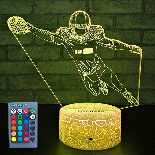 FlyonSea Kids Football Gifts,Football Party Supplies 16 Color Changing Kids Night Light with Touch and Remote Control, Baby Football Decor Light Birthday Christmas Gifts for Kids Boys Baby