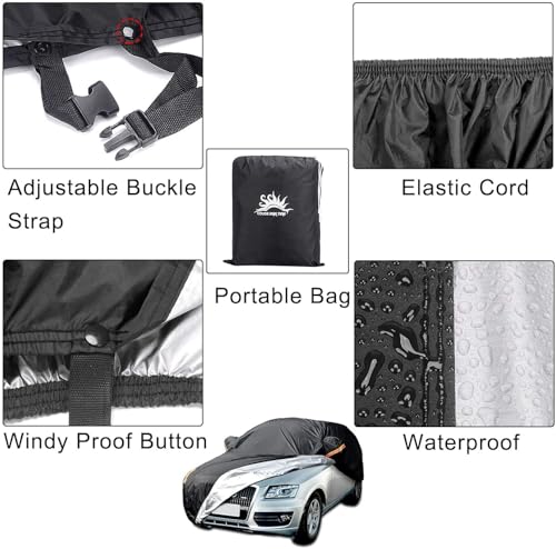 Image of UV Protection SUV Car Cover Windproof Dustproof Scratch Resistant Outdoor Universal Full Car Covers for SUV L