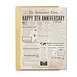 FANCYLUCKY Big 9th Anniversary Card for Husband Wife, Funny 9 Years Wedding Anniversary Card Gift for Men Women, Willow Anniversary Card for Mom Dad Parents