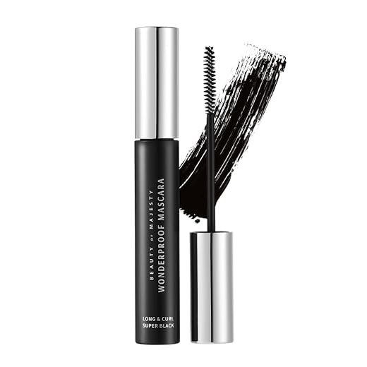 BOM Wonderproof Mascara Long y Curl 8g, Rímel alargador de larga duración resistente al agua Voluminizador de pestañas naturales