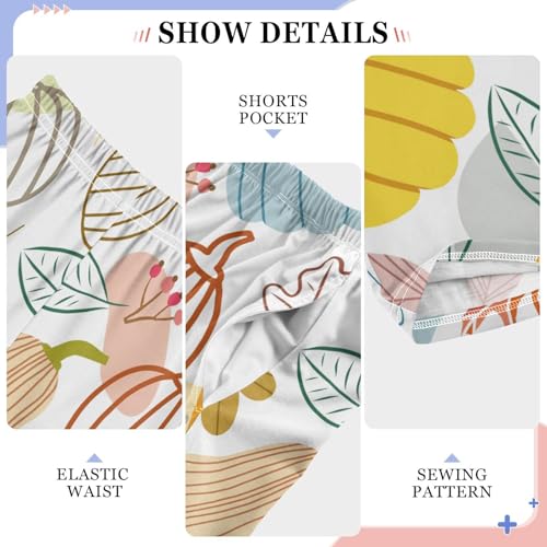 Boys' Pants Autumn Leaves and Pumpkin Long Bottoms Jogger Pants Elastic Waist Trousers with Pockets S-XL4