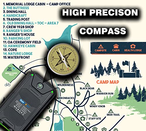 Solar Charger Power Bank 20000Mah, Portable Solar Pone Charger With Compass,Carabiner, Whistle,Flashlights,Solar Panel Charger,Camping Gear Accessory (Green) #TOP3