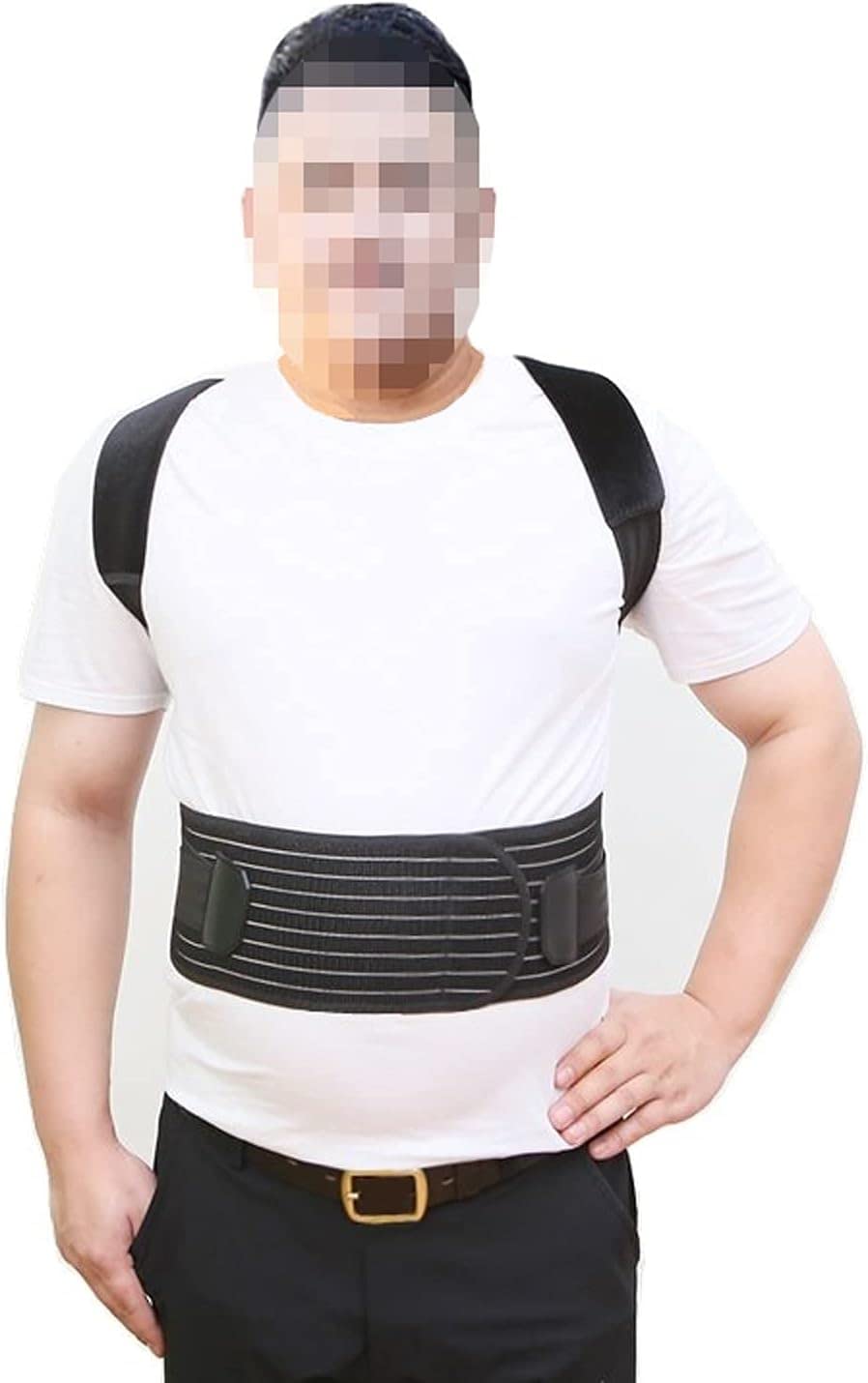 Corrector de postura de gran tamaño, cinturón de corrección de cifosis for adultos fuertes, suave, transpirable, cómodo, eficaz, espalda, hombro, soporte de clavícula, alivio del dolor de cuello(4XL)