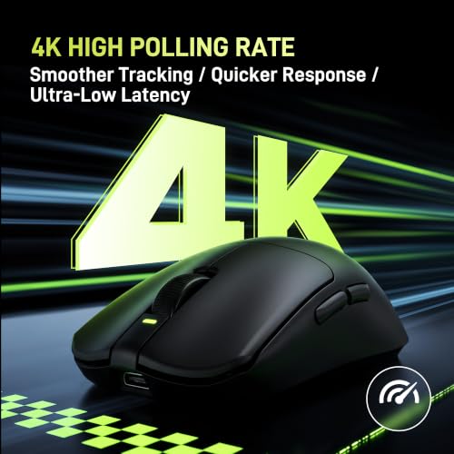 Image of VGN Dragonfly F1 Pro Max Wireless Gaming Mouse, 130h Playtime Long Endurance, 55g Lightweight, PAW3395 26K DPI Flagship Sensor, 4000Hz Polling Rate Supported, Low Latency Esports Peripherals, Black