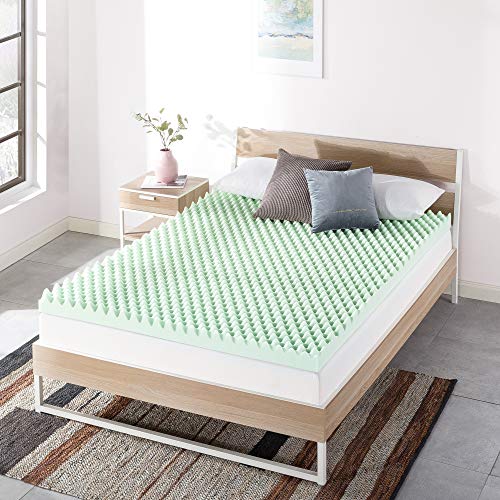 image for Best Price Mattress 4 Inch Egg Crate Memory Foam Mattress Topper with 