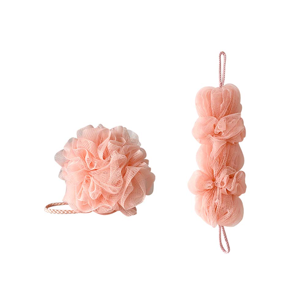 1 juego de esponja de lufa para baño con forma de bola de flores y esponja para limpieza profunda del cuerpo