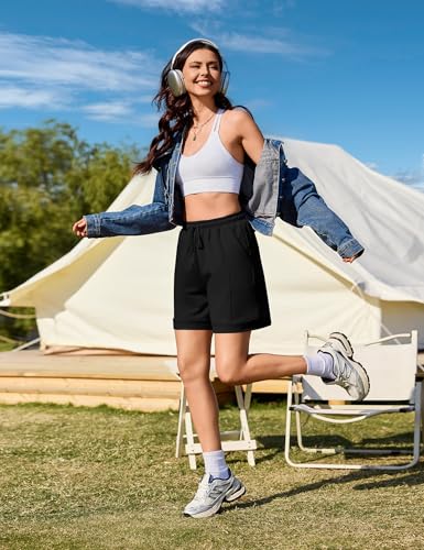 Jezonga Women's Running Shorts Gym Jogger Sweat Athletic Travel Casual Loose High Waisted Lounge Bermuda Sport with Pockets - Image 4