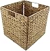 Dekoleidenschaft Aufbewahrungskorb aus Wasserhyazinthe, 30x30 cm, faltbar, Ordnungskorb, Füllkorb, Regalkorb