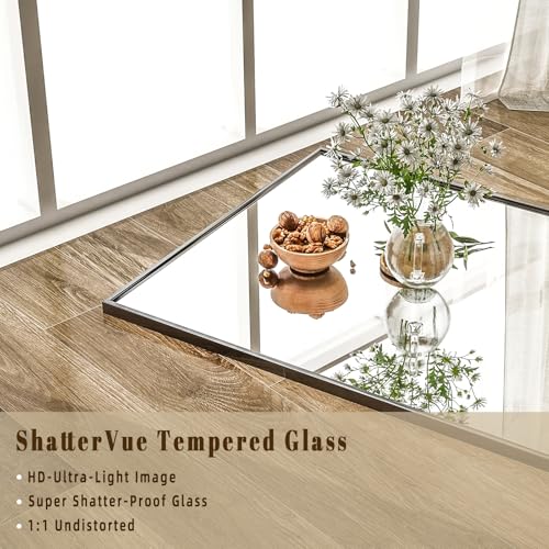 Image of BEAUTYPEAK 76 inchx34 inch Rectangle Full Body Floor Mirrors, Full Length Mirror Hanging or Leaning, Aluminum Alloy Frame Wall Mirror for Bedroom, Dressing Room, Black
