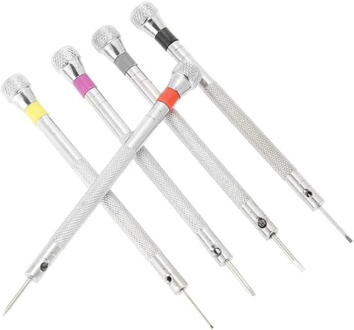 Miniatura 7 de 5 piezas de destornillador ranurado de hoja plana de precisión, destornilladores ranurados, joyería relojero, gafas, relojero, kit de herramientas