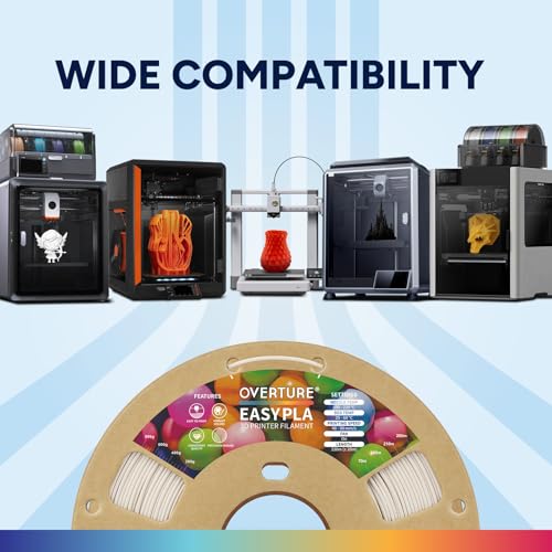 Image of OVERTURE Easy PLA 1.75mm 3D Printer Filament, 1kg PLA Cardboard Spool (2.2lbs), Dimensional Accuracy + /- 0.02mm, Fit Most FDM Printer (Easy Beige)