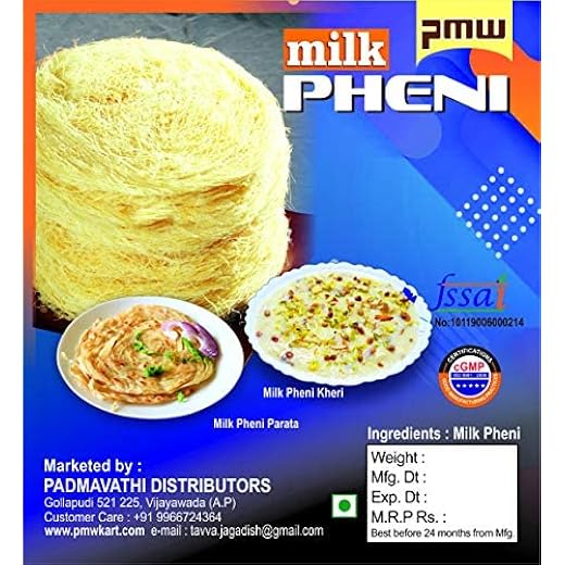 Pmw Pheni Pack of 3 Ghee Milk Pheni 200 Grams Each Appx