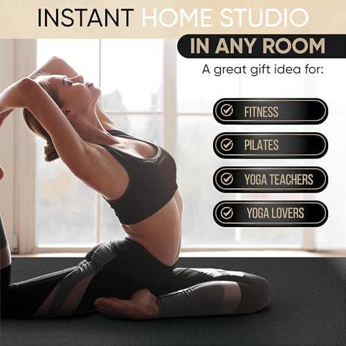 Gorilla Mats Premium Large Yoga Mat – 7' x 5' x 8mm Extra Thick & Ultra Comfortable, Non-Slip Barefoot Exercise Mat – Works Great on Any Floor for Stretching, Cardio or Home Workouts