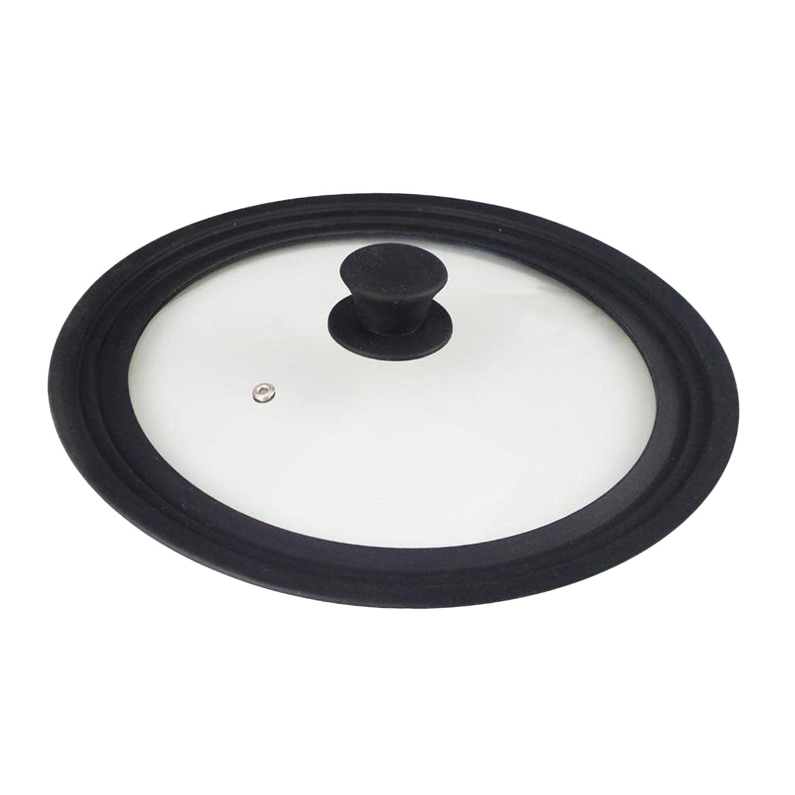 Milageto Tapa Universal Tapa de Sartén con Vidrio Transparente Y Silicona Antihuellas Resistente Al para Evitar Derrames Adecuada para Hogar Y, Black_34cm