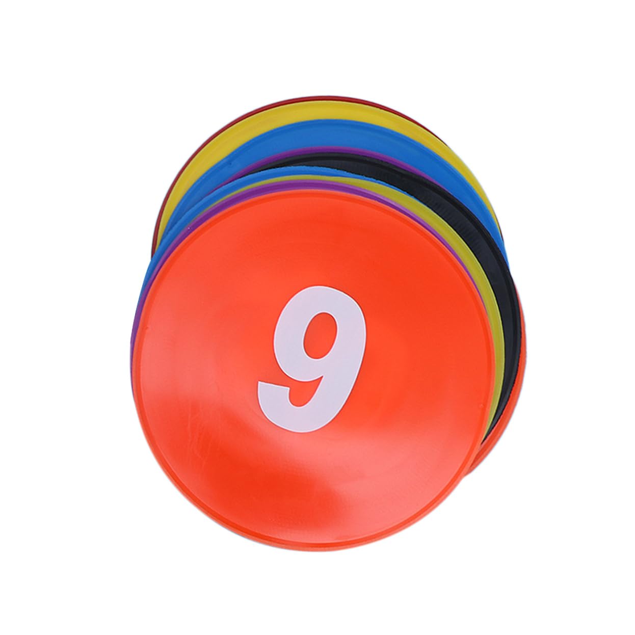 Healeved Marqueurs Plats Numérotés 11 Pièces Polyvinyle 23 Cm Différentes Couleurs Disques d'Entraînement pour -Ball Hockey