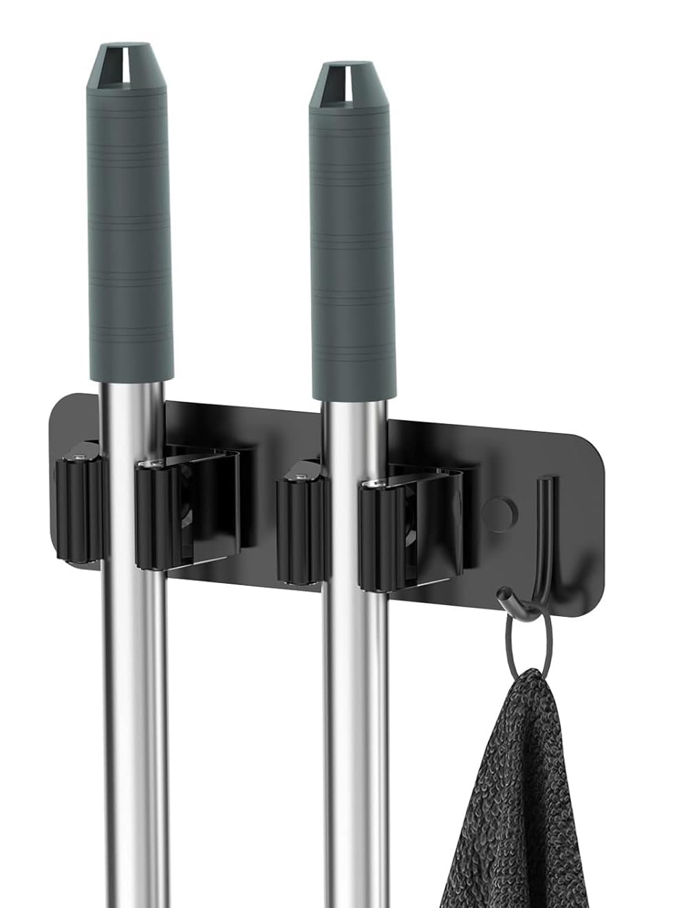 BAREPEPE Self Adhesive Broom Holder and Mop Stand Wall Mounted - Black (B0DBF62GDF) Amazon Price History, Amazon Price Tracker