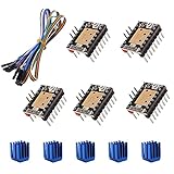 [Pack of 5pcs] 3D Printer Part Stepstick Mute TMC2208 V3.0 Stepper Motor Driver with Heatsink for...