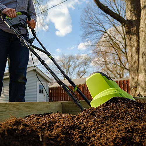 Earthwise TC70065 6.5-Amp 11-Inch Corded Electric Tiller/Cultivator, Green