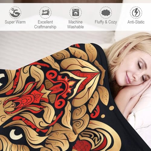 Jeté de canapé lion en flannel de qualité supérieure 150x200 cm