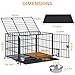 Dosker 54 inch XL Dog Crate for Large Dog/Double Medium Dogs,Heavy Duty Metal Dog Cages,All Metal Open Top Stackable,Dog Kennel Indoor with Wheels,Floor Grid, Tray, Divider and Feeding Bowl