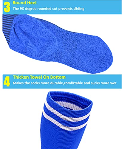 ZENDA Kids Soccer Socks 4 Pack Boys Girls Cotton Team Socks Teens Children Soccer Socks4