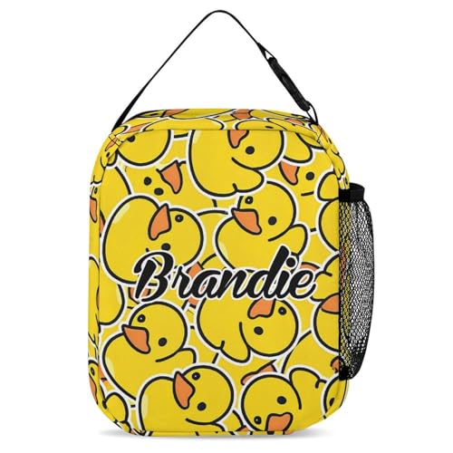 zaaprintblanket Custom Cute Cartoon Duck Backpack 3 Piece Set Personalized School Backpack with Lunch Bag Pencil Case for Boys Girls Kids4