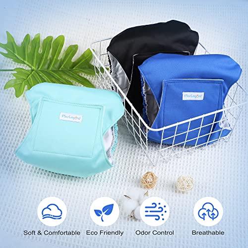 Image of Paw Legend Washable Dog Belly Band Wrap Diapers for Male Dog | High Absorbing Puppy & Doggy Diapers Male (3 Pack,Blue,Aqua,Black,XS)