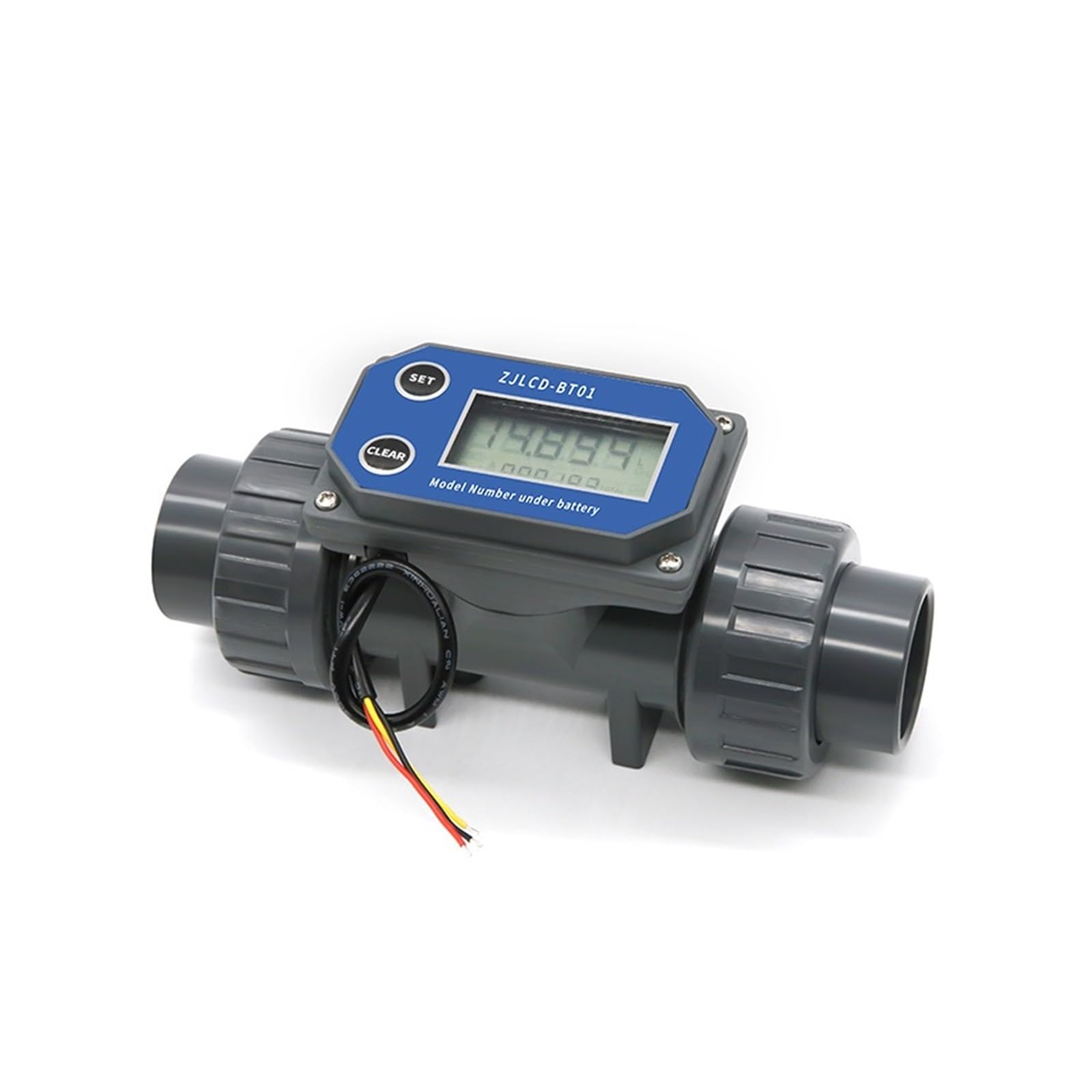caudalímetro de líquidos, Medidor de flujo de líquido 1 "1-1/2" 2 "2-1/2" 3 "Medidor de flujo de turbina Medidor de flujo electrónico de pantalla digital LCD de PVC for riego de granjas/jardín(2",With