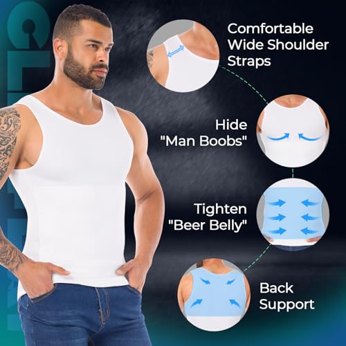 Mens Shapewear Slimming Body Shaper Compression Shirt Tummy Control Undershirt Abdomen Gynecomastia Tank Top Vest2