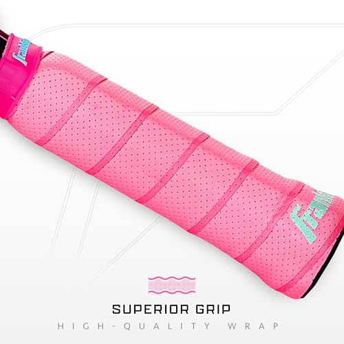 Franklin Sports Pro Pickleball Paddles - Parris Todd C45 Carbon Fiber Series - Official USAP + UPA Approved Pickleball Paddle - Elongated Pro Player Design - 13.25mm Polymer Core - Hot Pink/Surf Blue by Franklin Sports - Image 7