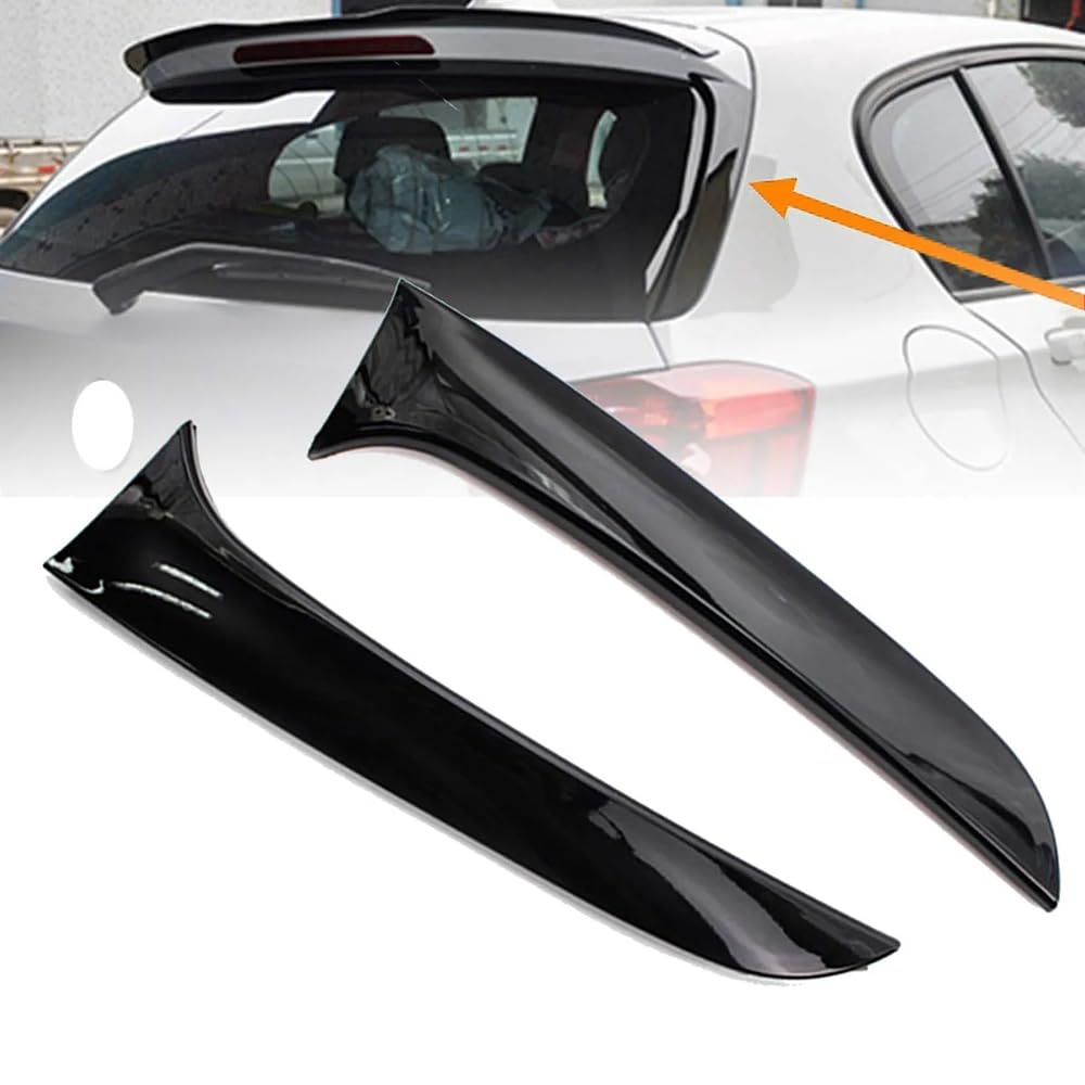 HOCAH Car Rear Trunk Window Side Spoiler for BMW 1 Series F20 F21 116d 120i 118i M140i M135i 2012-2019, ABS Glossy Black Auto Exterior Decoration Accessories