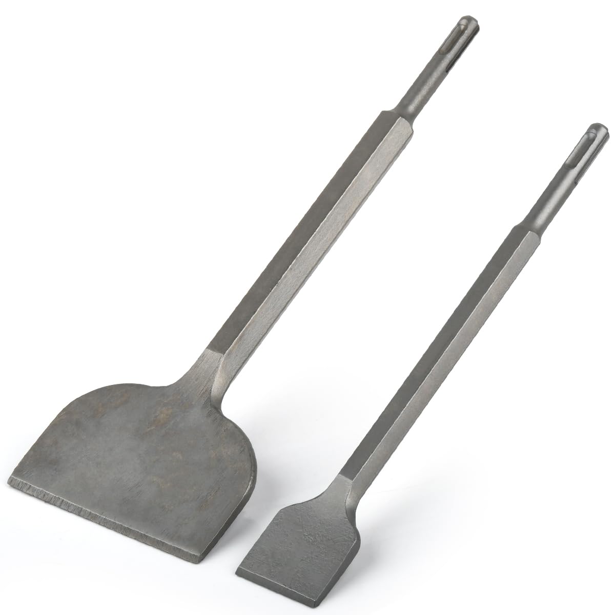 2 piezas de Cinceles con Mango Redondo SDS Plus, Cincel Plano ancho SDS Plus, cincel ancho SDS, Mango Redondo para Azulejos, Adhesivo para Azulejos, Hormigón, Piedra Natural, Mampostería
