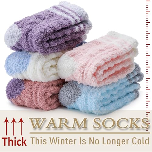 Image of EBMORE Womens Fuzzy Socks Fleece Fluffy Cabin Plush Warm Sleep Soft Cozy Winter Adult Socks