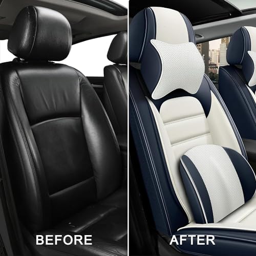 Image of Deluxe Front Covers for Volkswagen Golf SportWagen 2015-2019, Blue-White