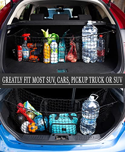 Zento Deals Black Mesh Three Pocket Trunk Cargo Organizer Storage Net #TOP5