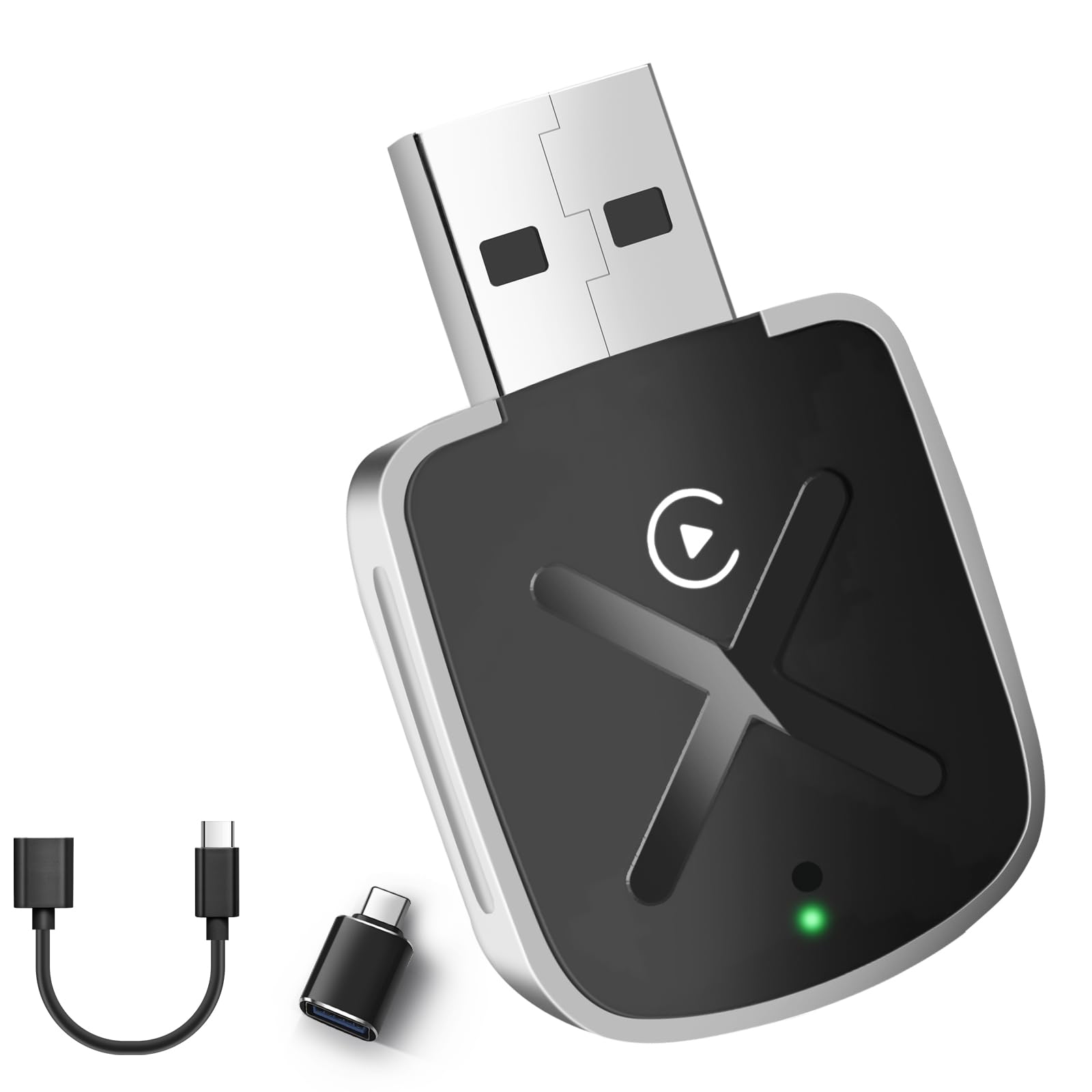 Hamsuwei Adattatore Carplay Wireless, Converte il display auto Carplay cablato in Carplay wireless, USB C/A Plug & Play Adattatore compatibile con le auto a partire dal 2016 e con i telefoni iOS 10+